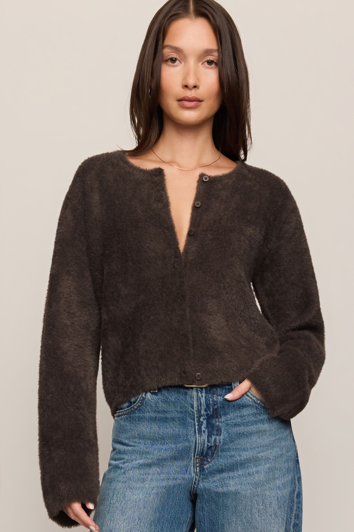 Z Supply - Winterglow Fluffy Cardigan - Cocoa Bean