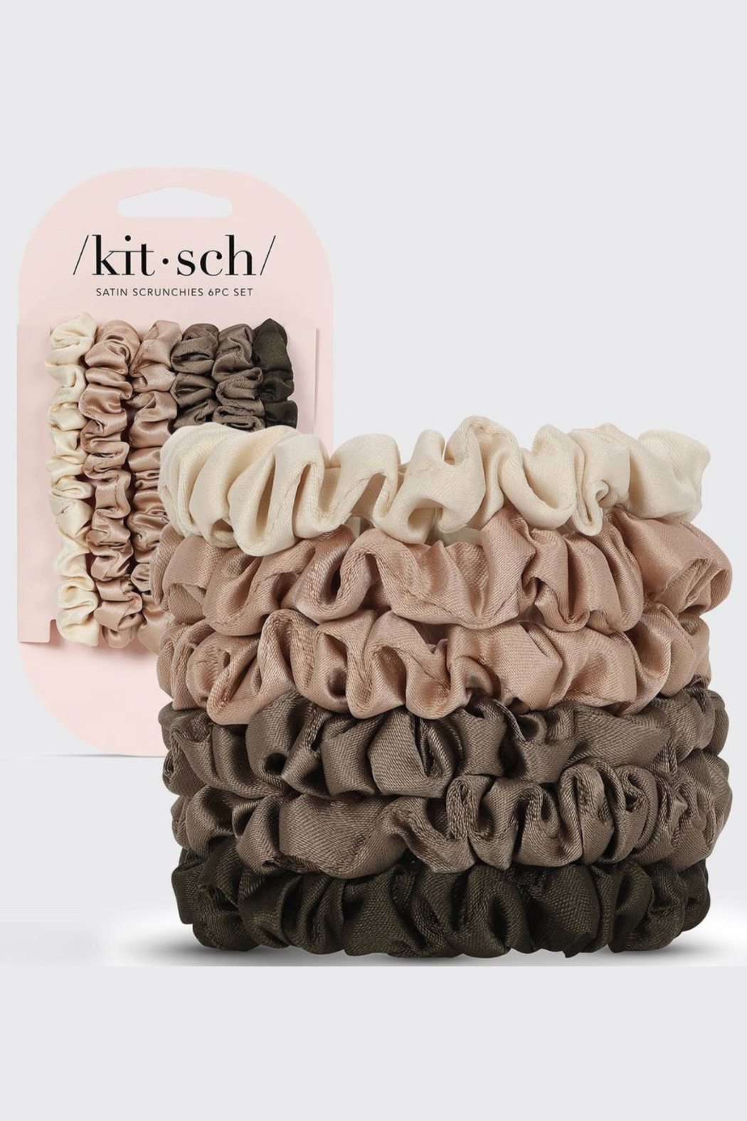 KITSCH Petite Satin Scrunchies 6pc