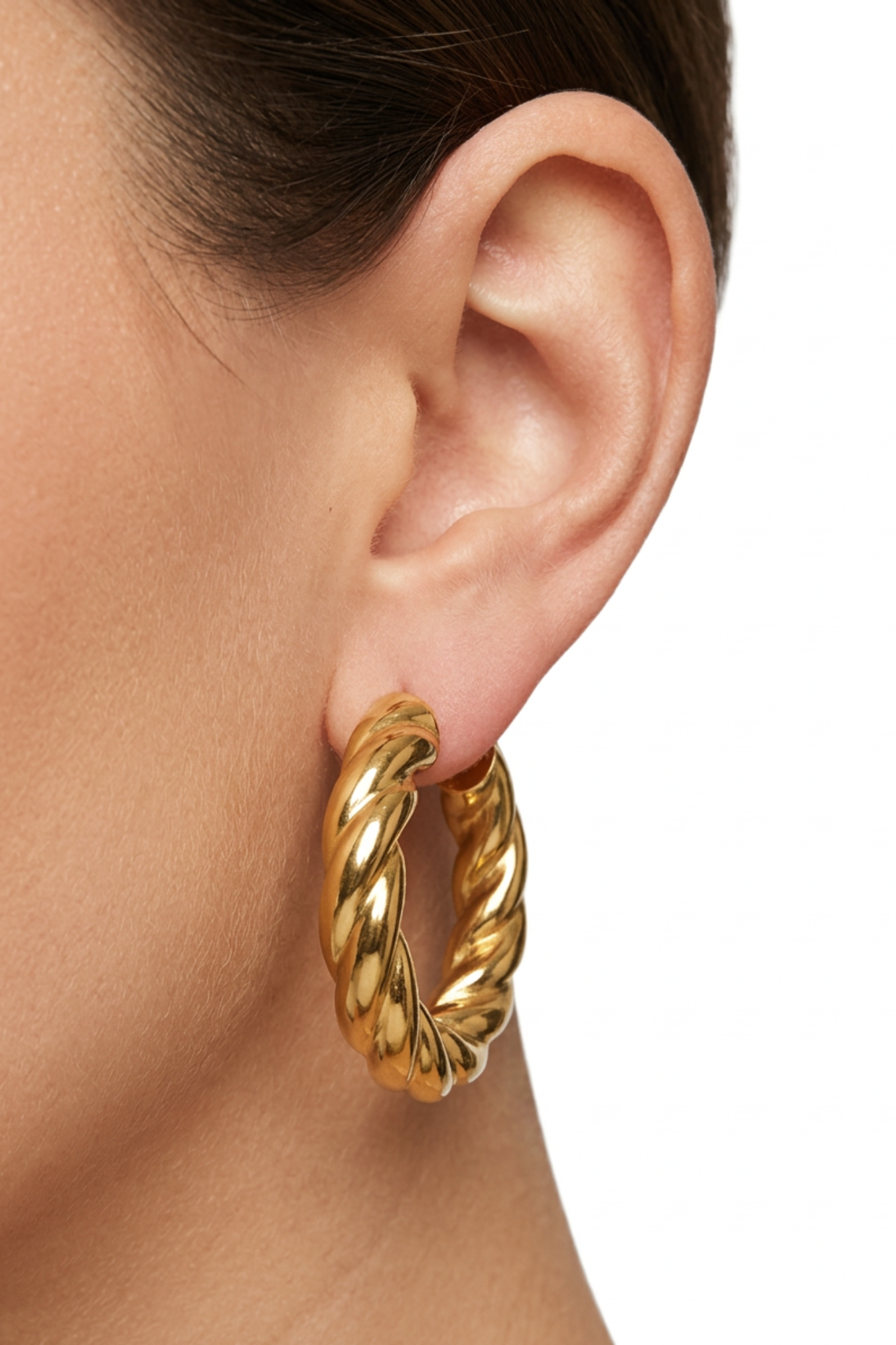 18K Freya Twisted Hoop Earrings