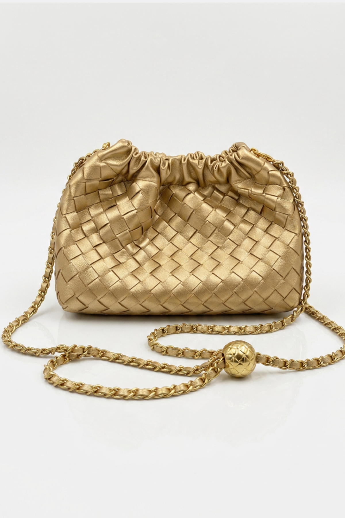 Cloud Woven Shoulder Bag - Bronze