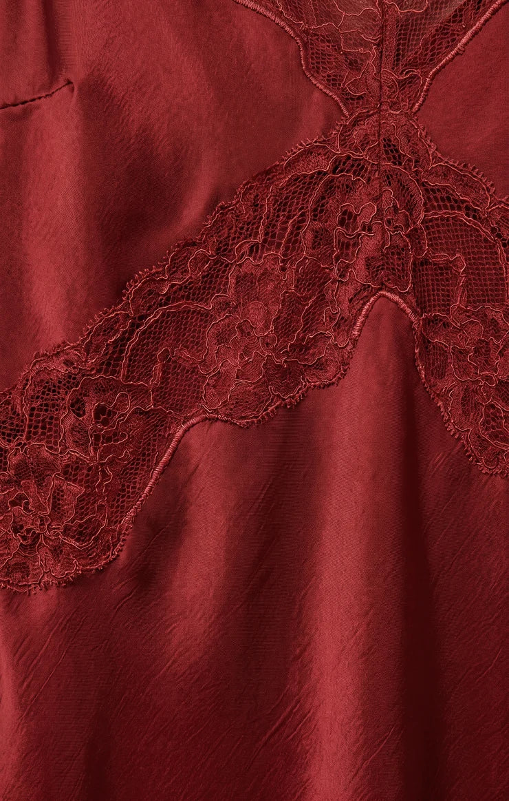 Z Supply - Bruna Lace Midi Dress - Velvet Rouge