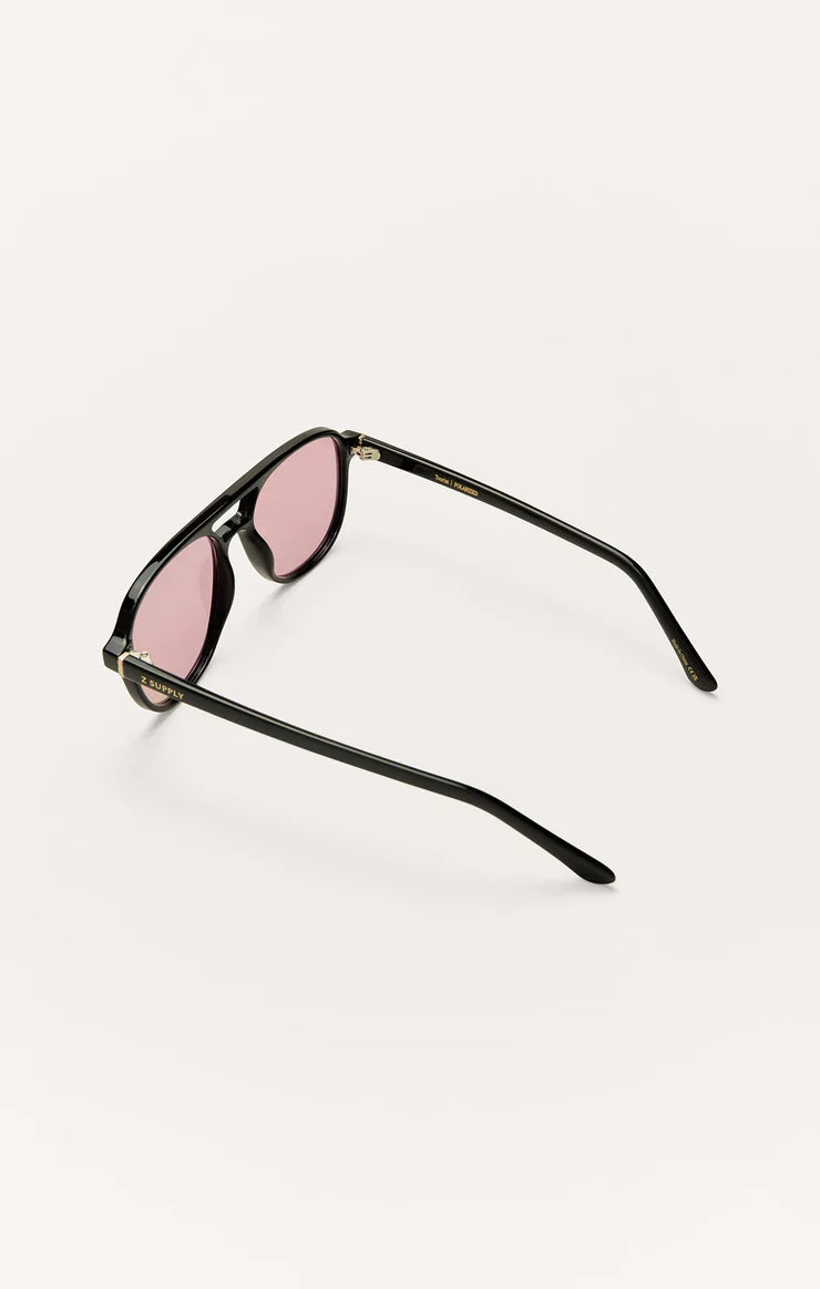 Z Supply - Tourist Sunglasses - Polished Black Pink