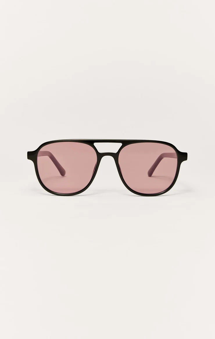 Z Supply - Tourist Sunglasses - Polished Black Pink