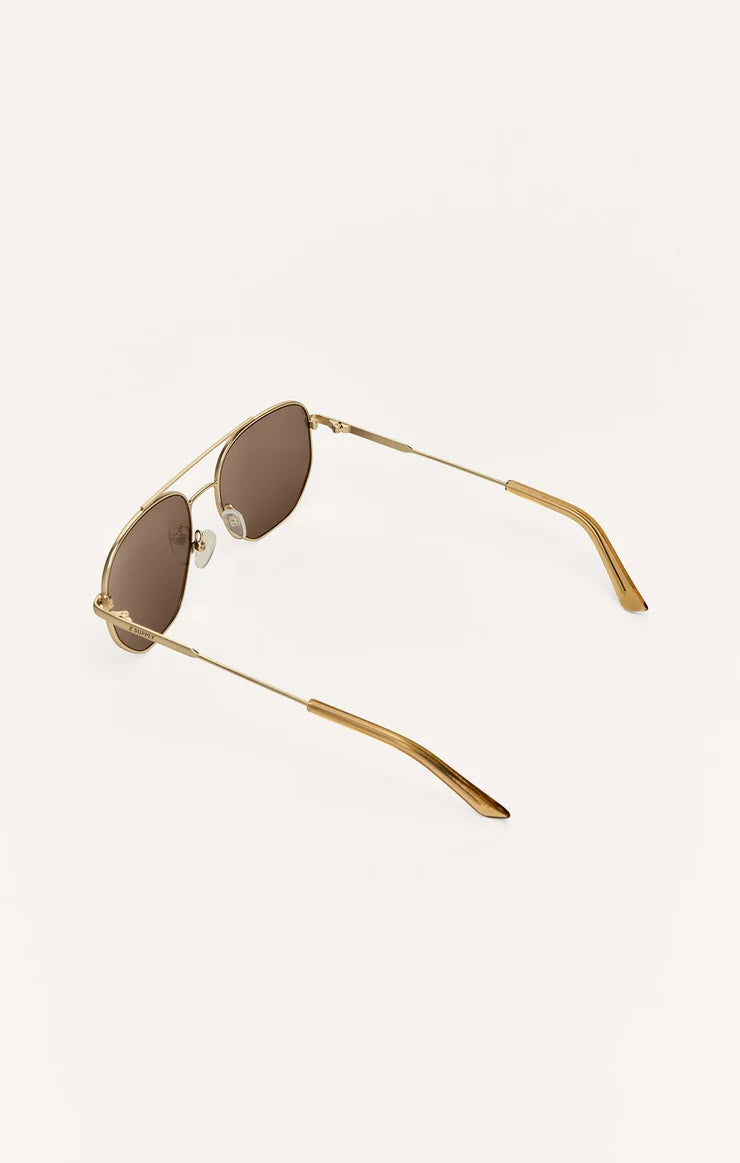 Z Supply - Highway Sunglasses - Satin Gold Brown