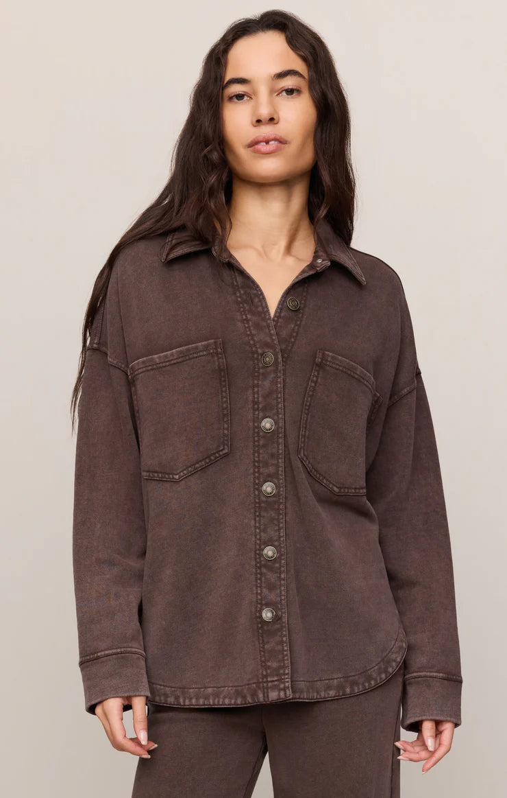 Z Supply - All Day Knit Jacket - Dark Chocolate