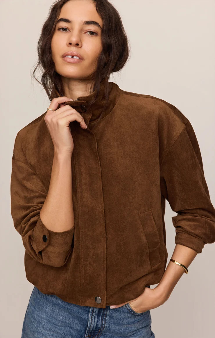 Z Supply - Corin Bubble Hem Jacket - Saddle Suede