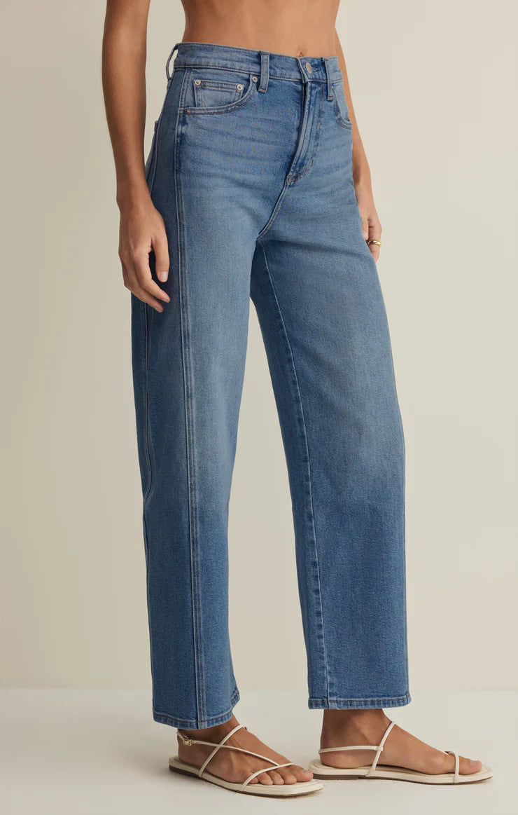 Z Supply Luna High Rise Bowed Crop Jeans - Eternity