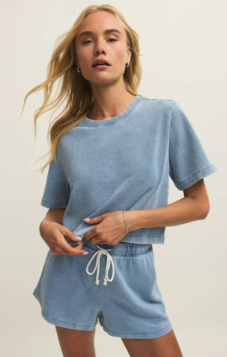 Z Supply Curran Knit Denim Sweatshirt