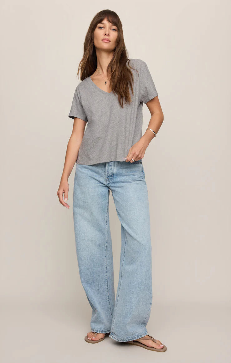 Z Supply Nomad V Neck Tee - Heather Grey