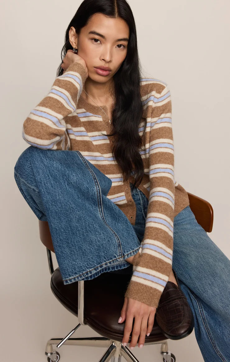 Z Supply - Medina Stripe Cardigan - Golden Caramel