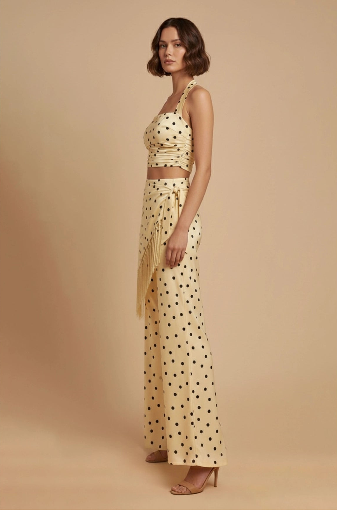 Polka Dot Fringe Set - Yellow