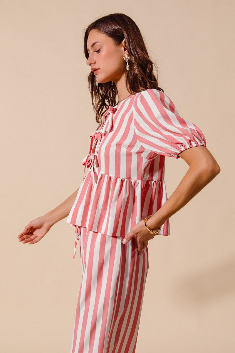 Summer of Love Striped Set - Pink