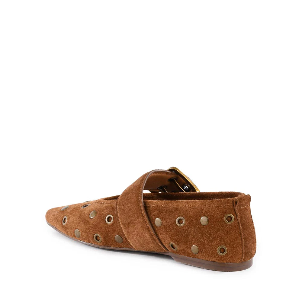 Seychelles Abbey Flat - Brown Suede