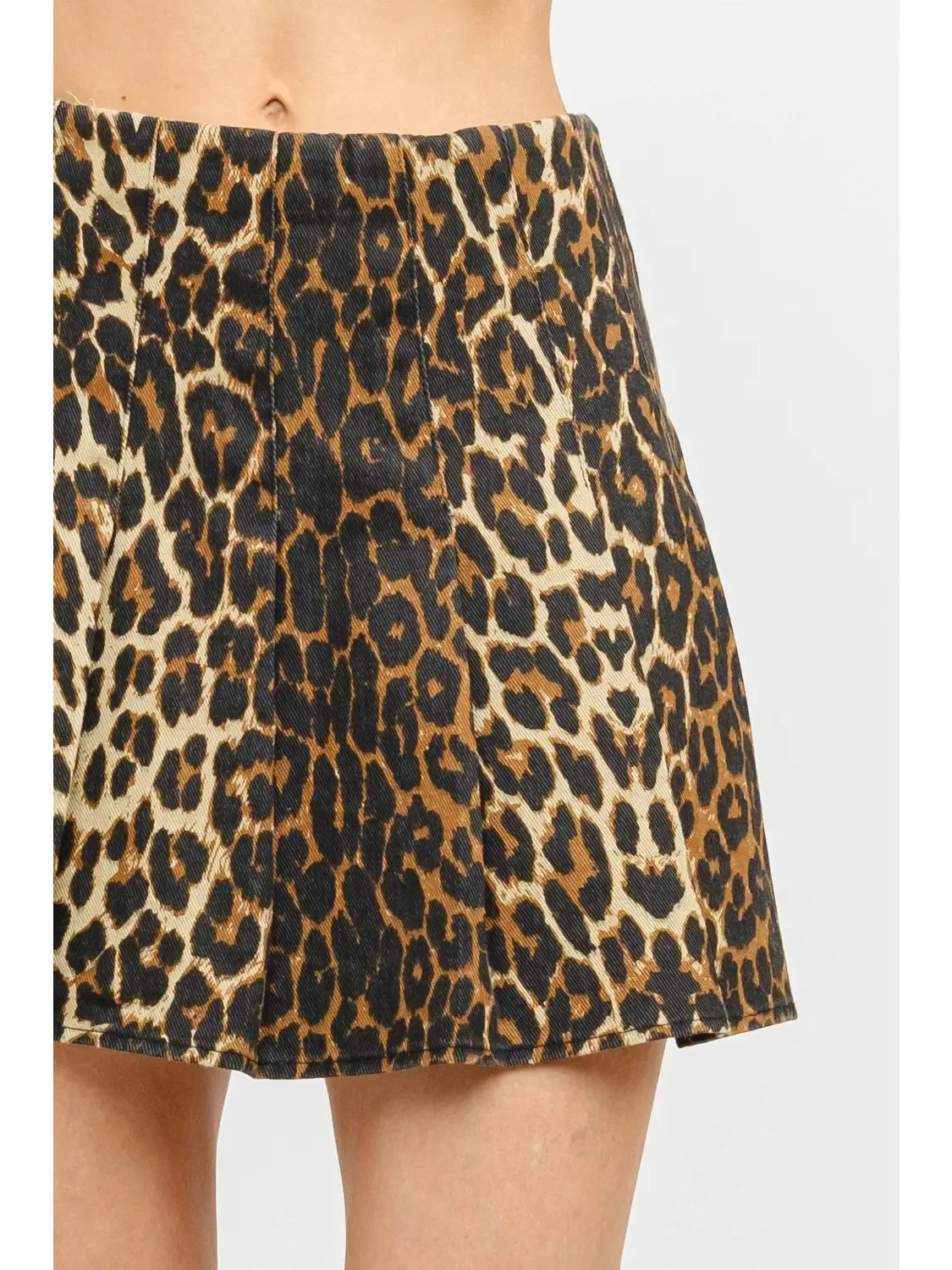 Area Leopard Mini Skirt