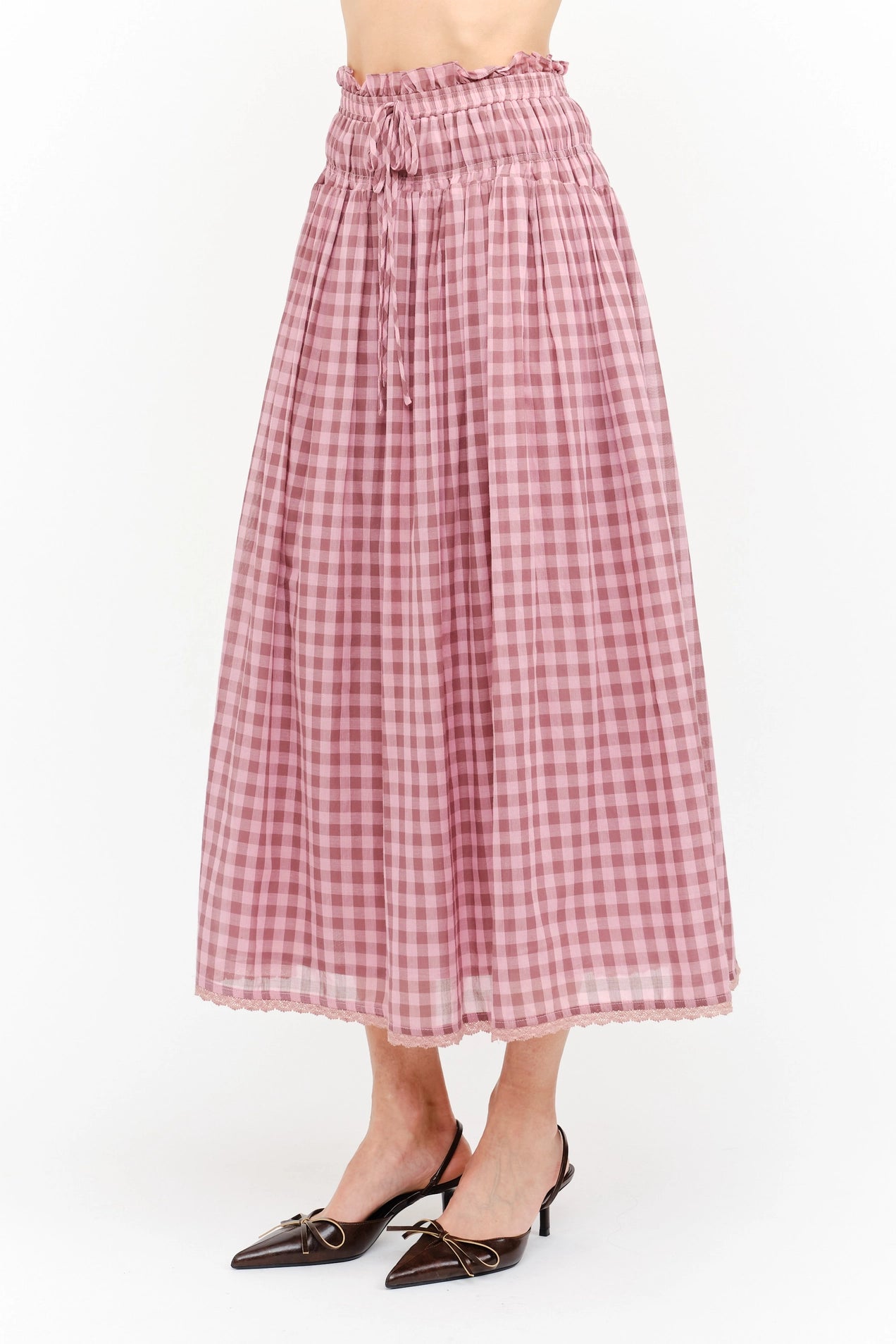 Amelie Skirt - Mauve Gingham