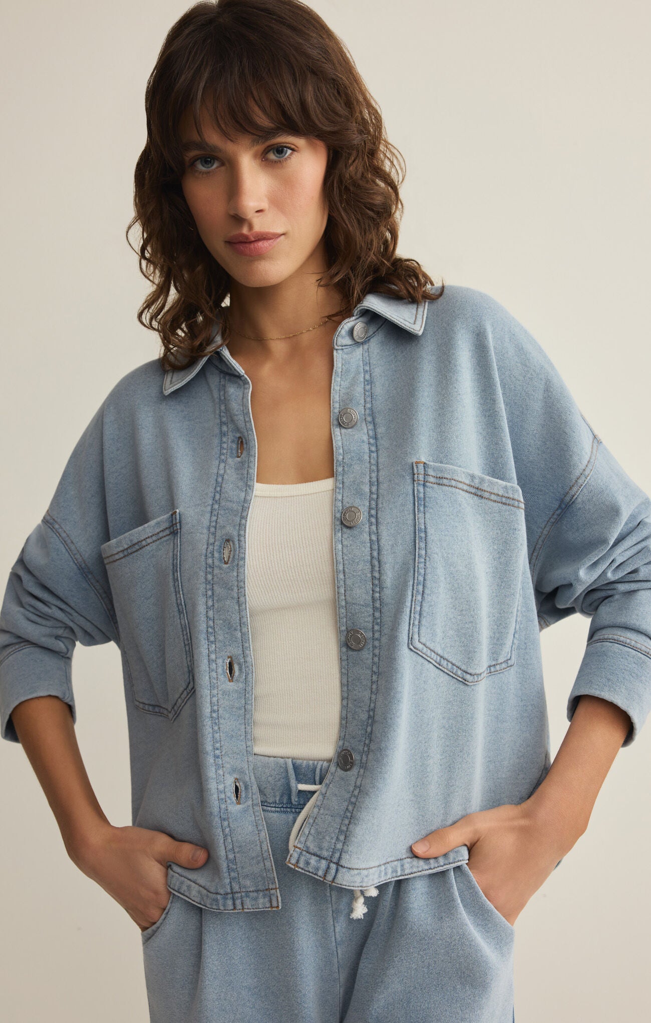 Z Supply All Day Cropped Knit Jacket - Ocean Air Indigo