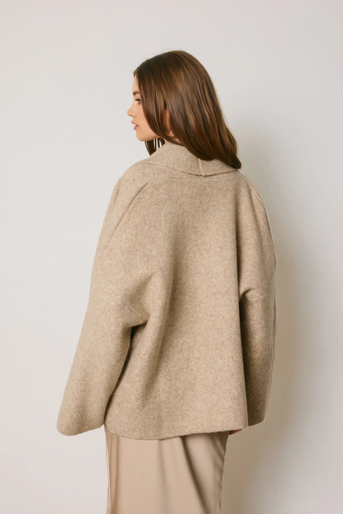 Relaxed Shawl Cardigan - Oatmeal