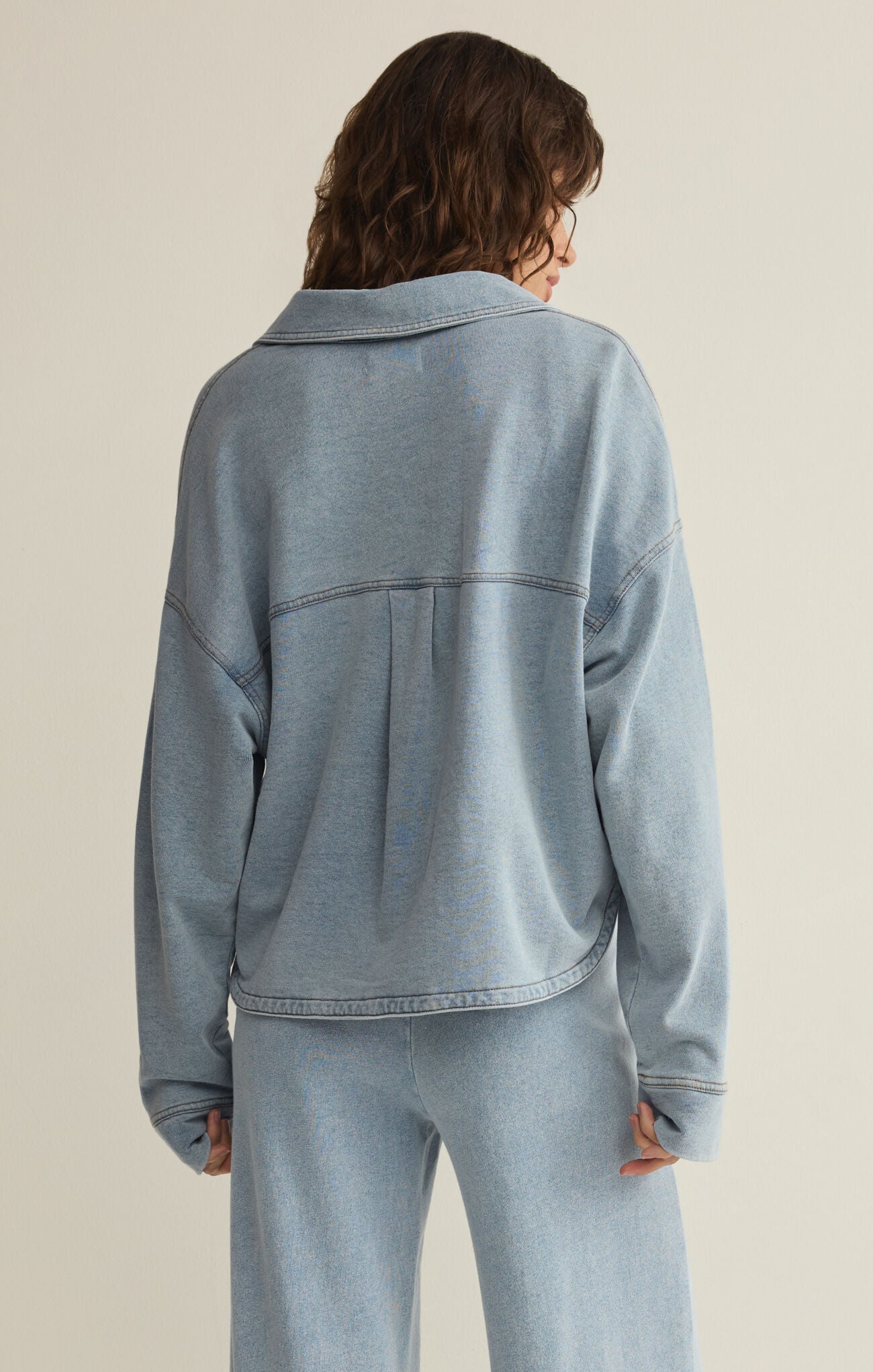 Z Supply All Day Cropped Knit Jacket - Ocean Air Indigo