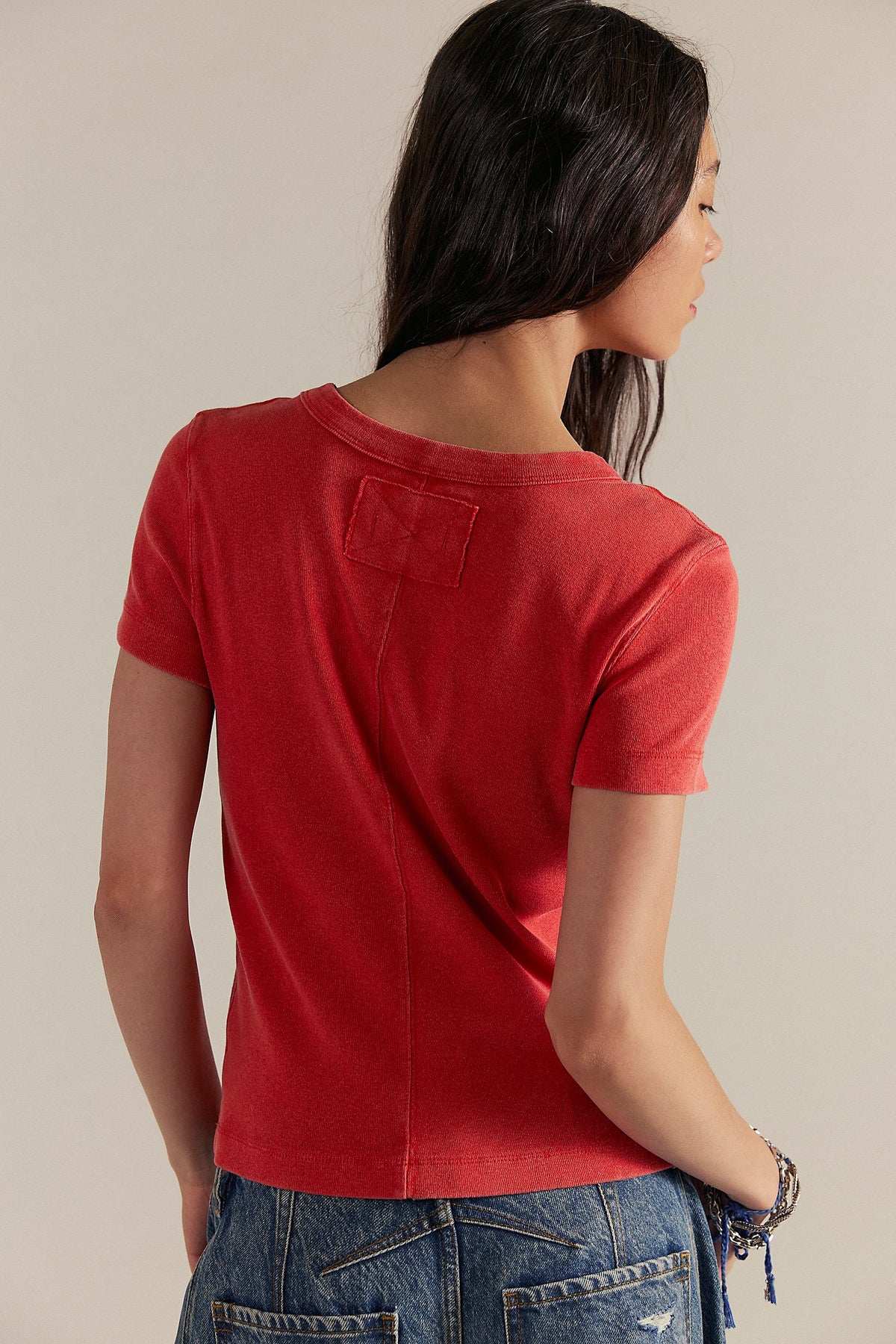 Free People - Atlas Crew Tee - Fiery Red