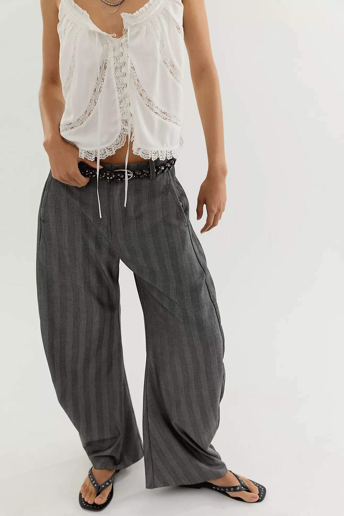 Free People - Spotlight Trouser - Grey Combo