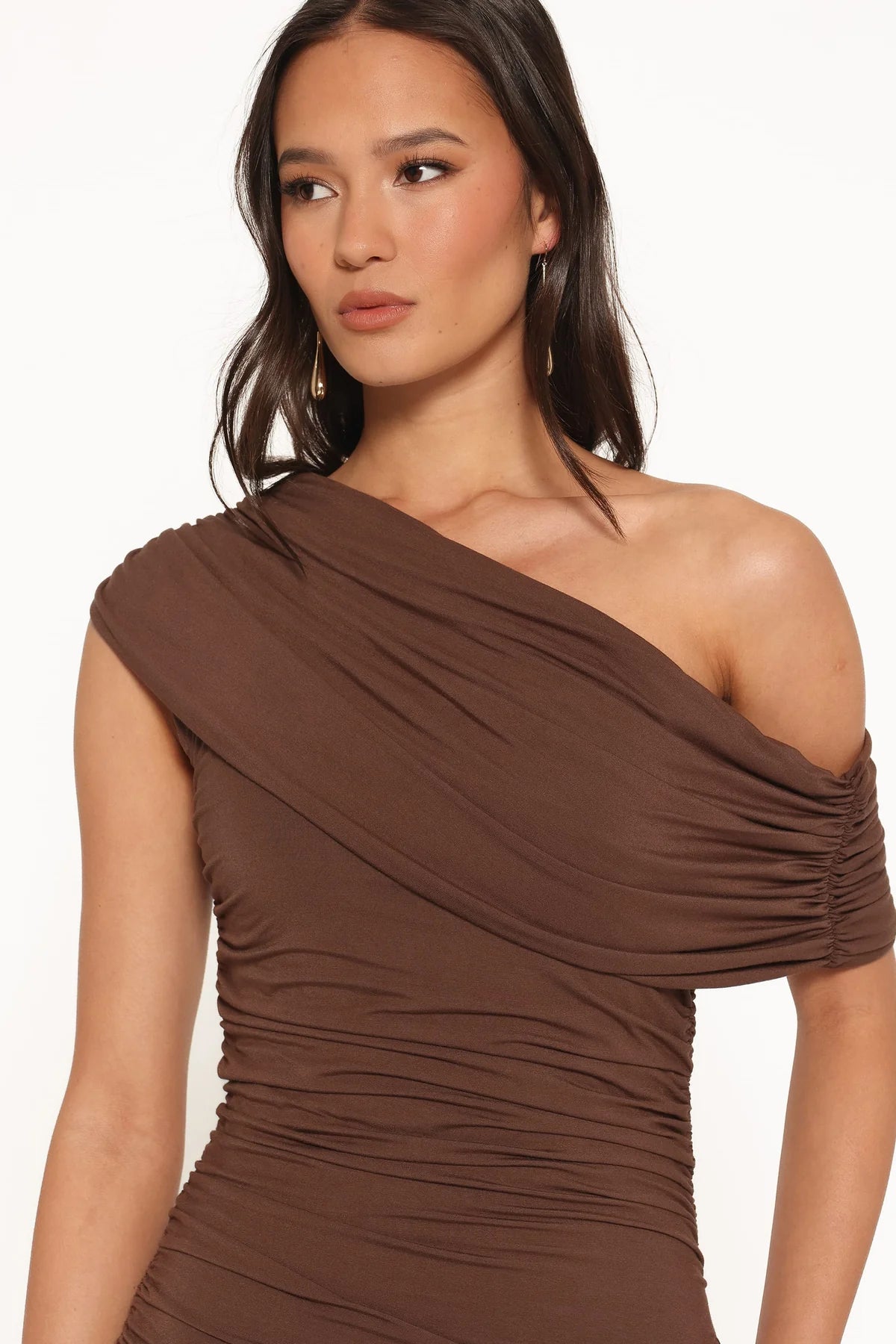 Petal & Pup - Sharmay Off Shoulder Maxi Dress - Brown