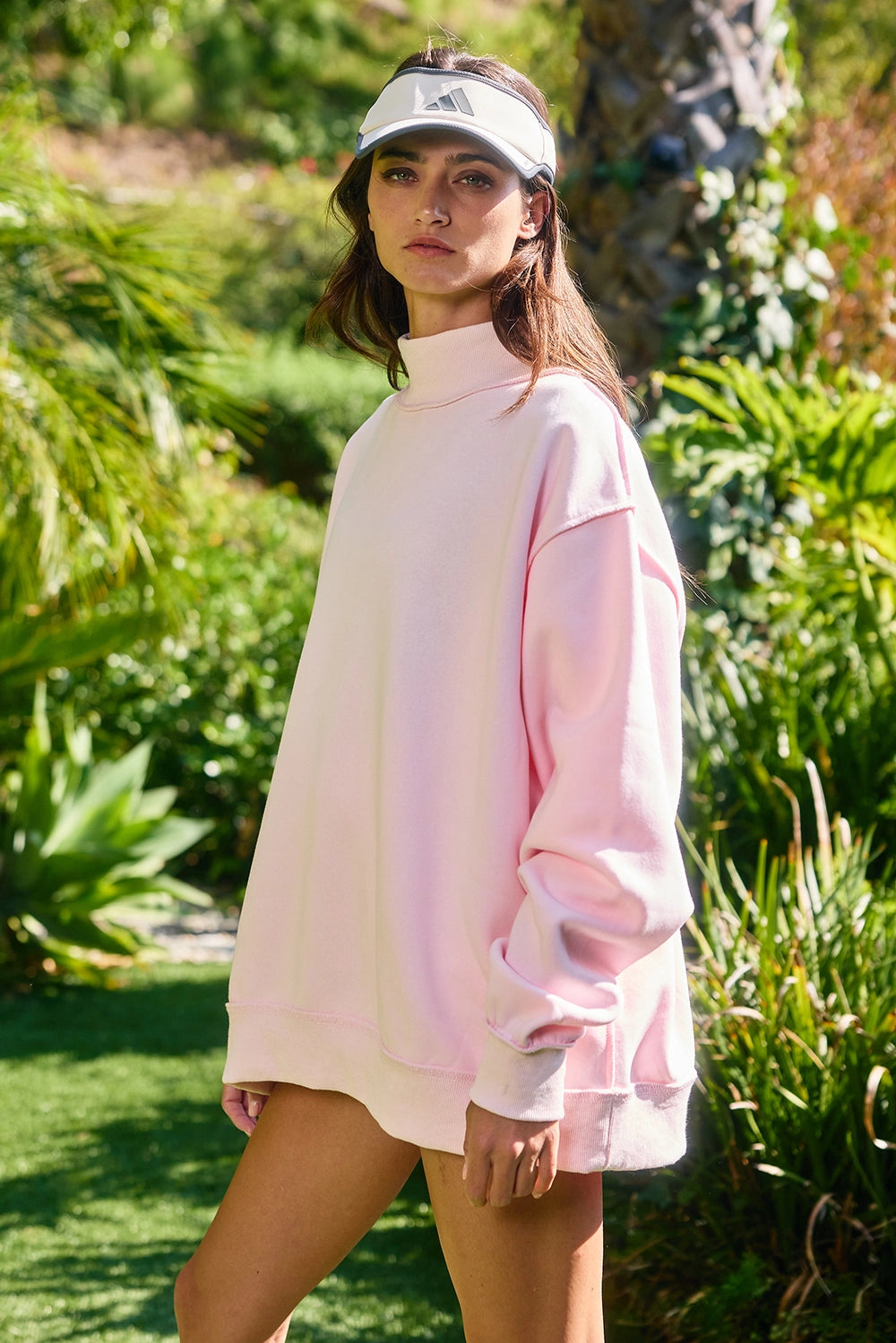 Reversible Mock Neck Sweatshirt - Ballet Pink