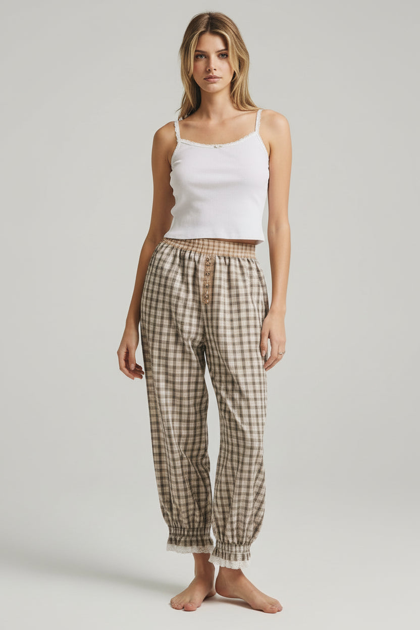 Plaid Balloon Pants