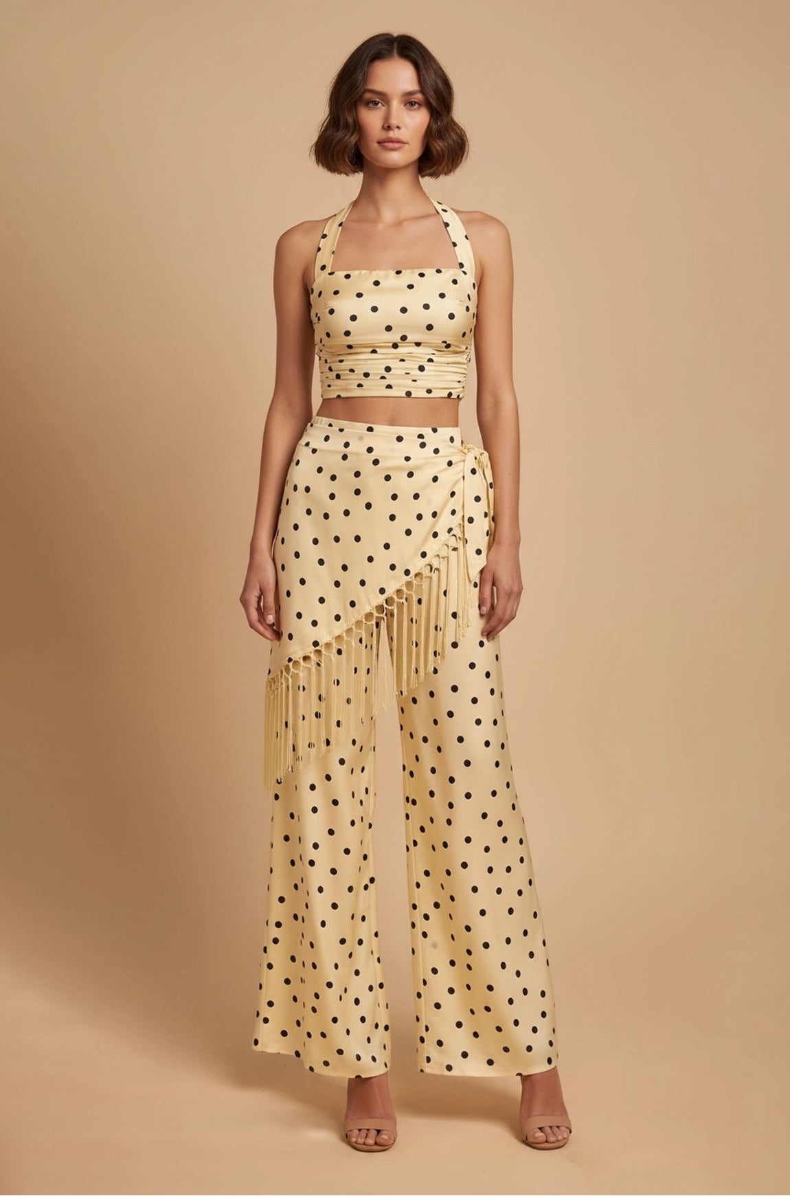 Polka Dot Fringe Set - Yellow
