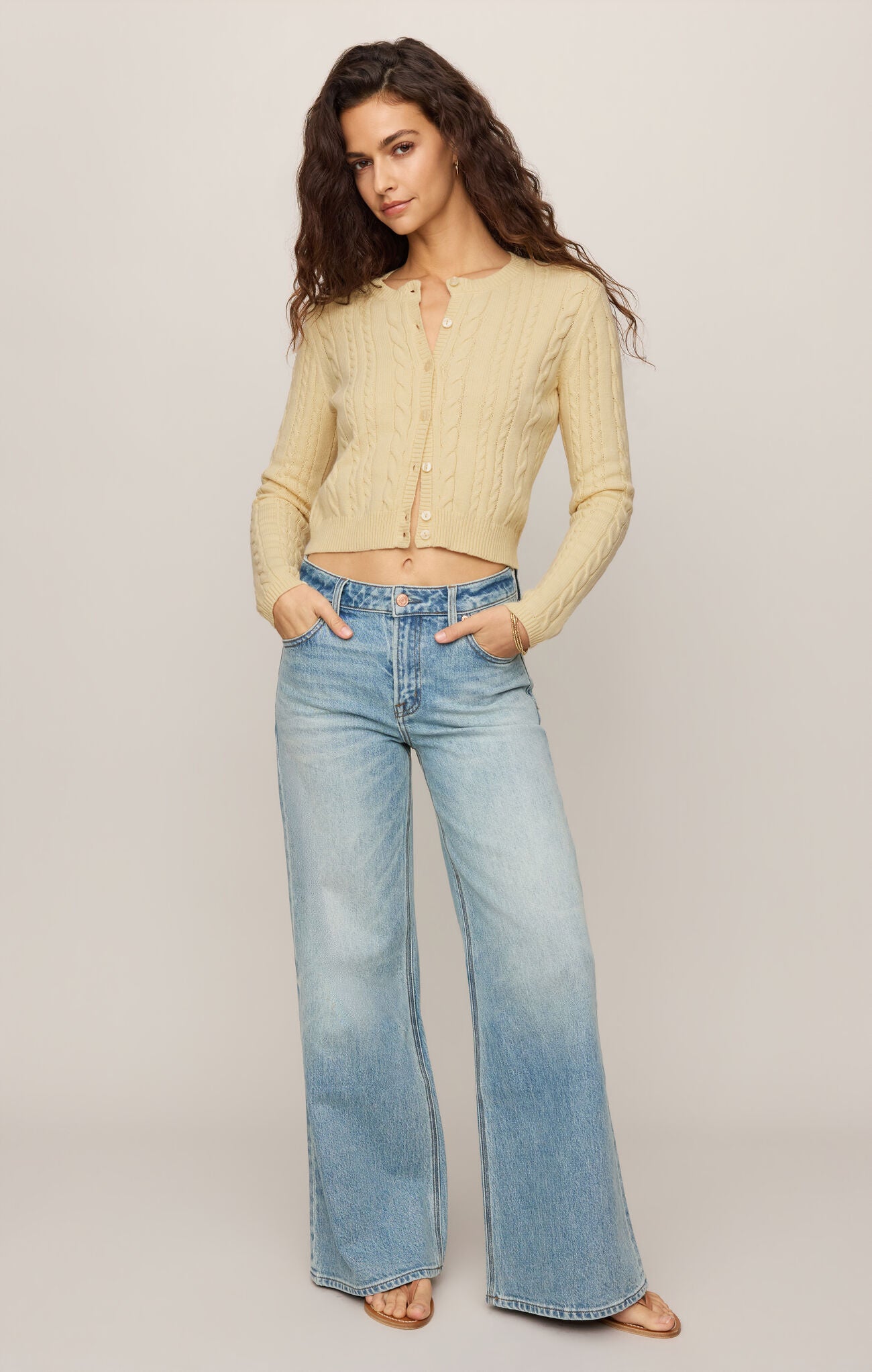 Z Supply Cera Long Sleeve Cardigan - Lemon Chiffon