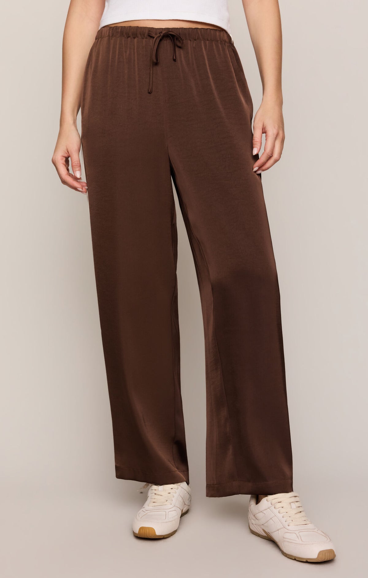 Z Supply - In Stride Satin Track Pant - Russet