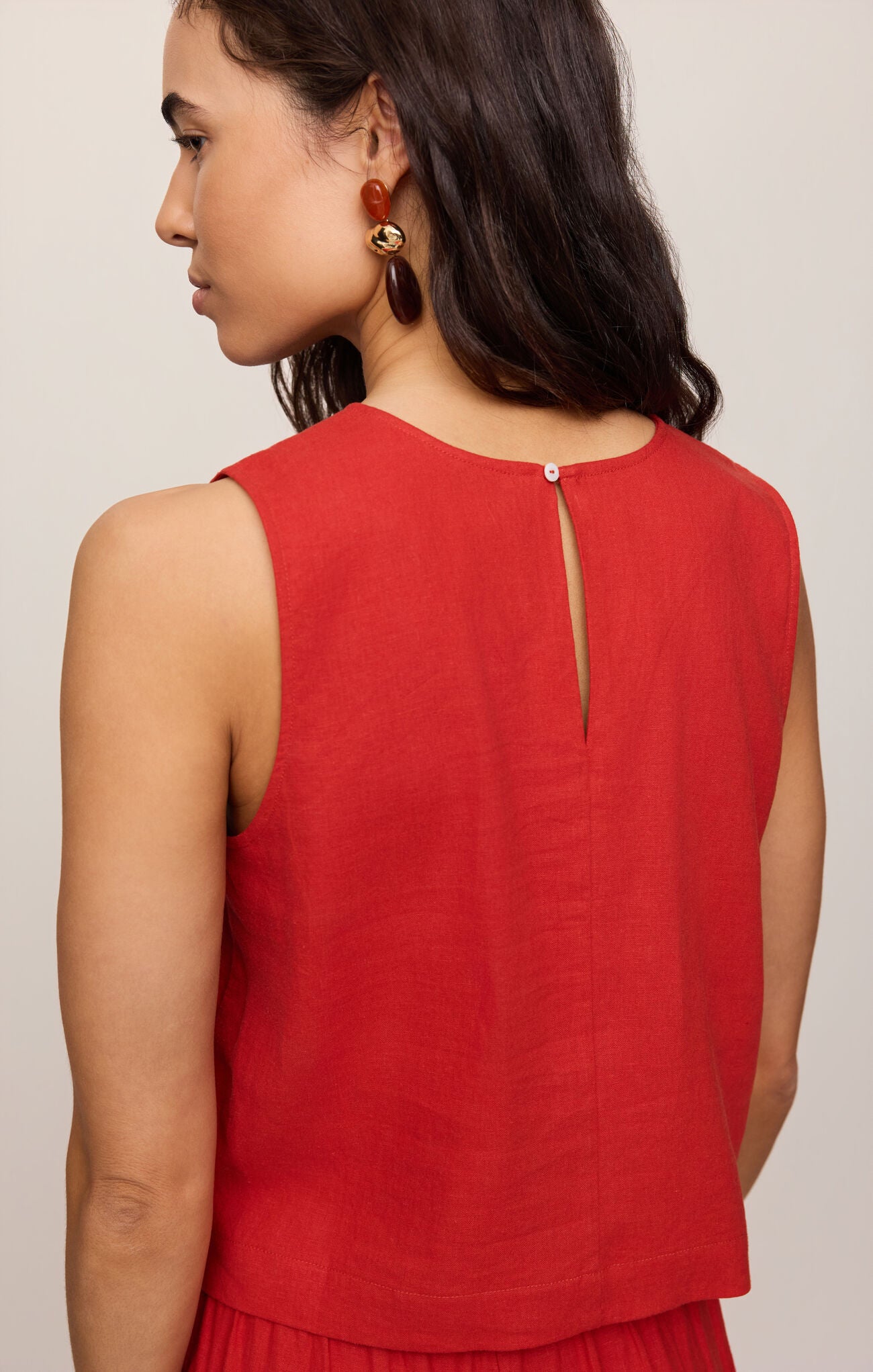 Z Supply Sloane Linen Top - Chili Pepper