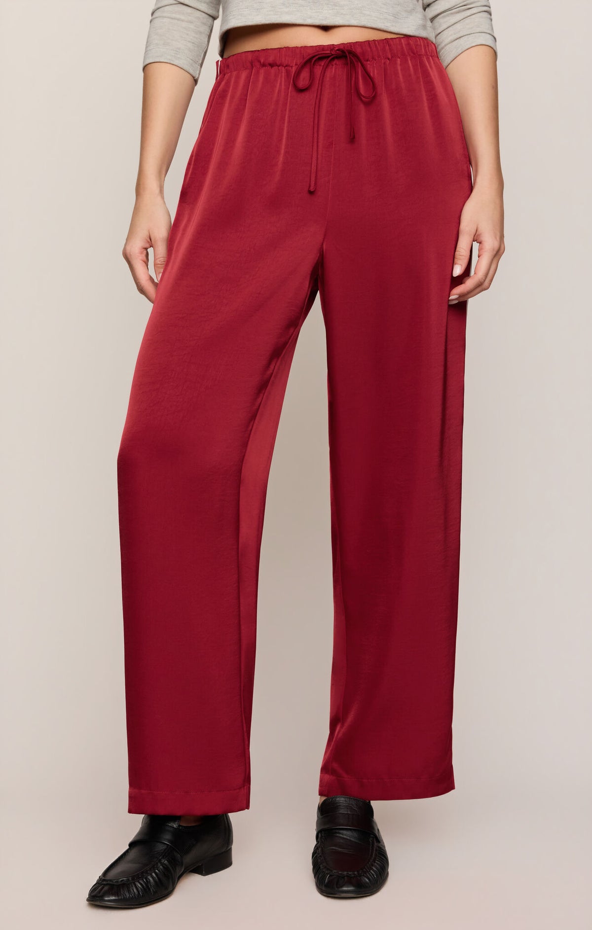 Z Supply - In Stride Satin Track Pant - Red Dahlia