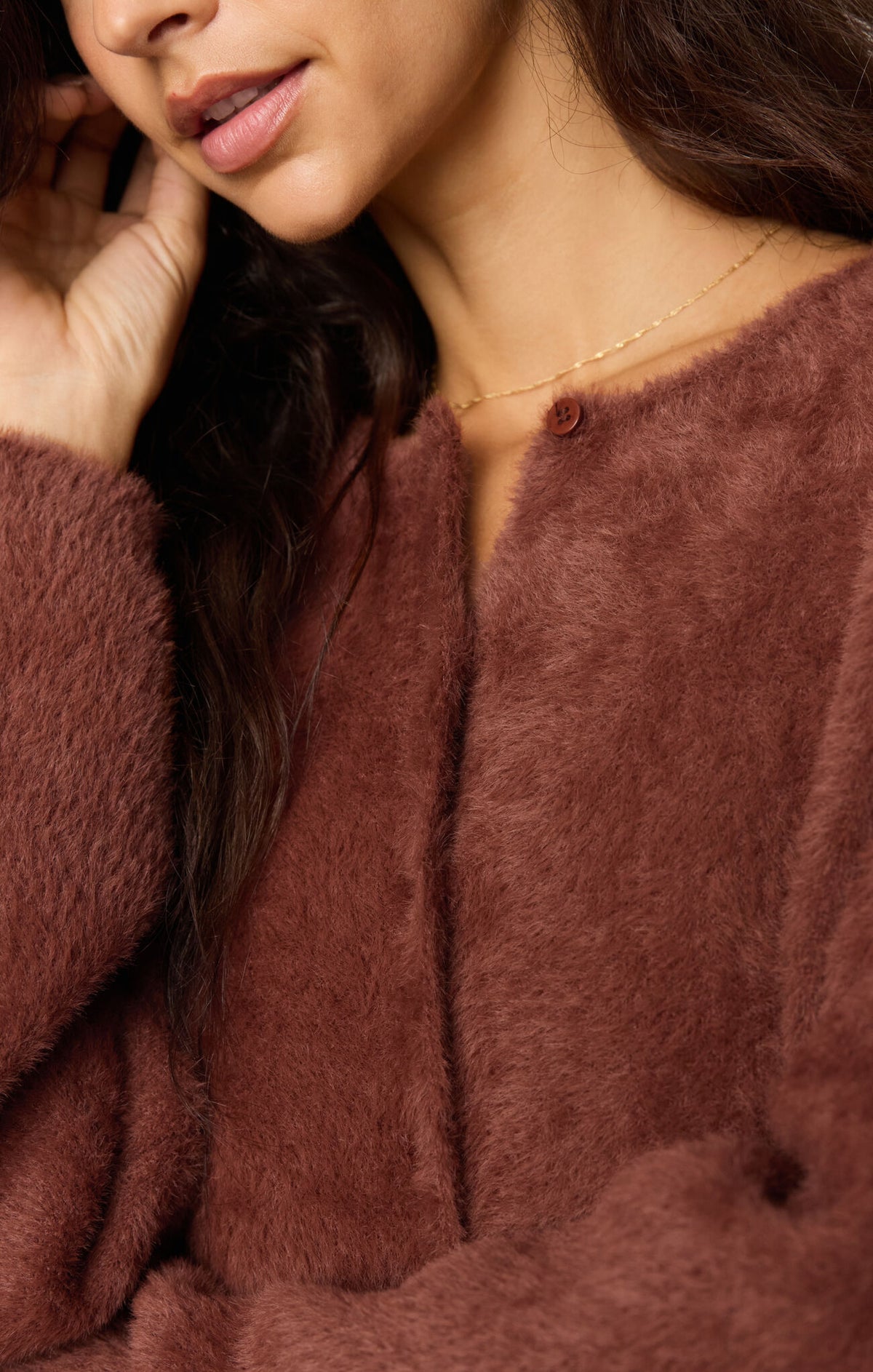Z Supply - Winterglow Fluffy Cardigan - Dark Rosewood