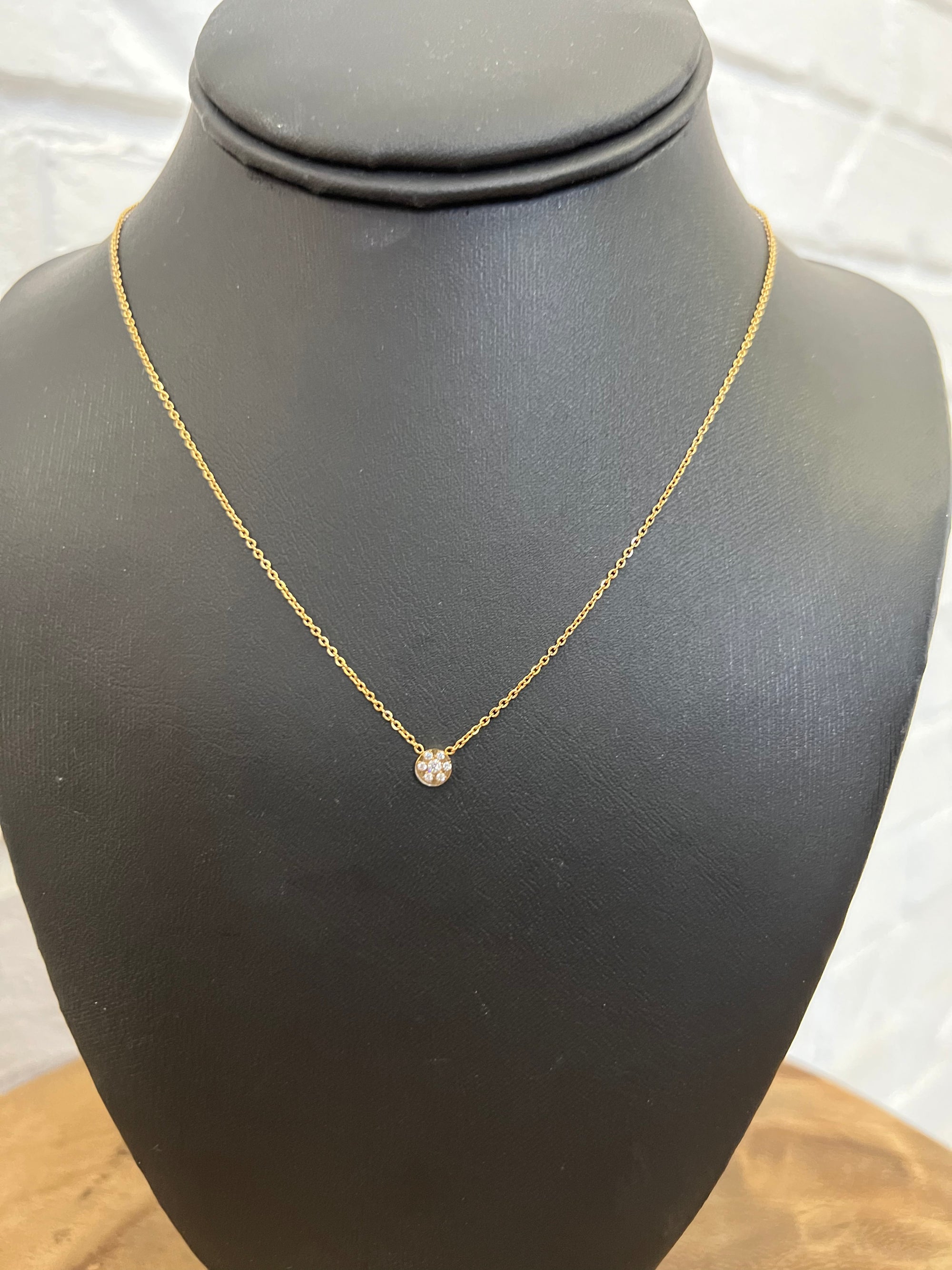18K Diamond Pendant Dainty Necklace