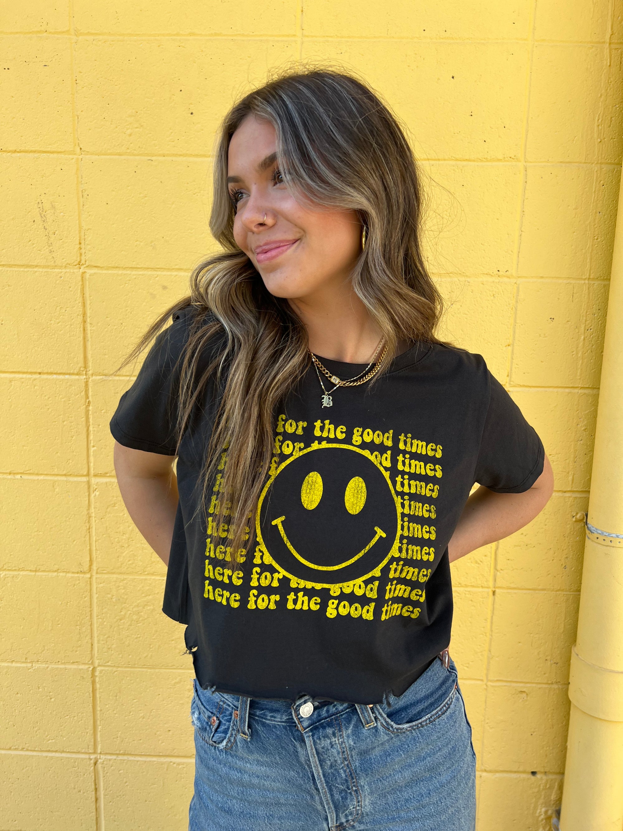 Here For The Good Times Crop Tee