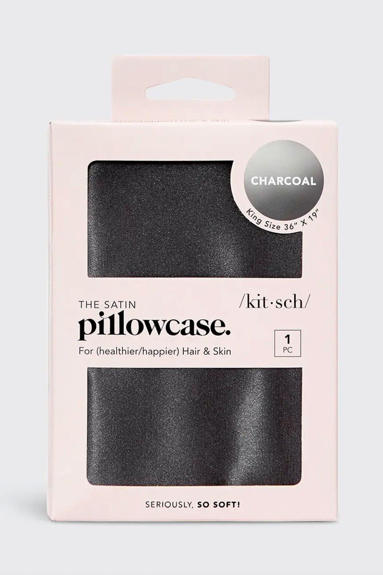 KITSCH Satin Pillowcase - Charcoal - King