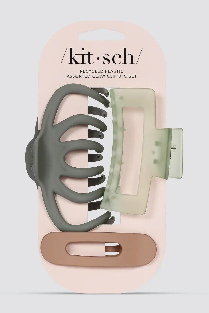 KITSCH Assorted Claw Clip - 3 pc