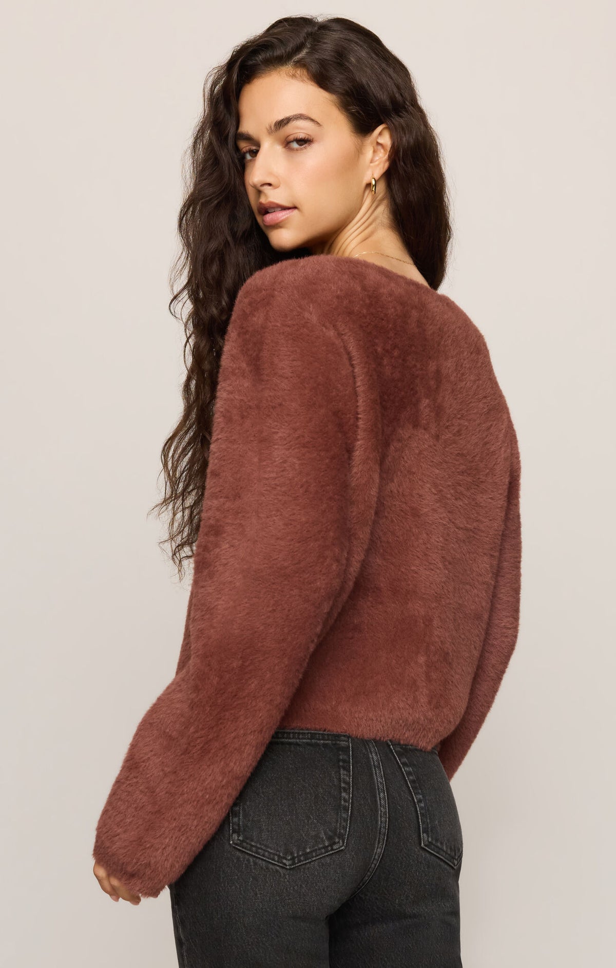 Z Supply - Winterglow Fluffy Cardigan - Dark Rosewood