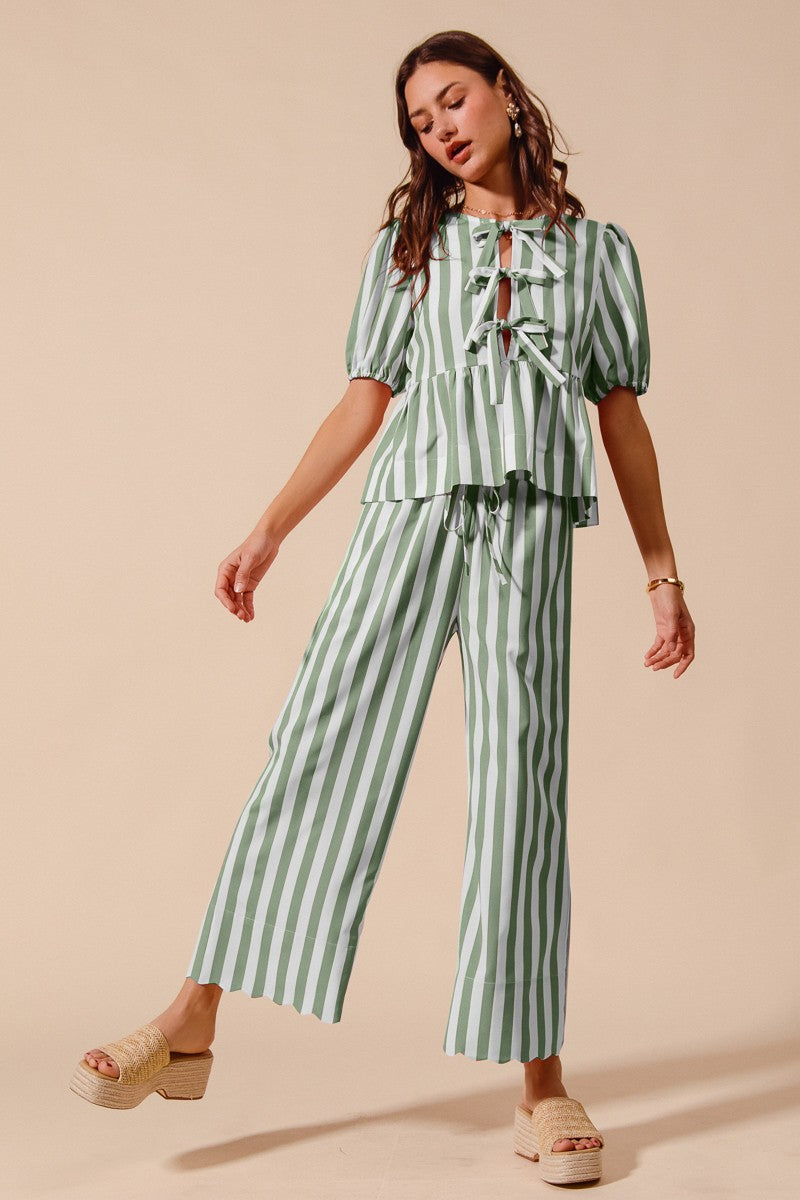 Summer of Love Striped Set - Sage
