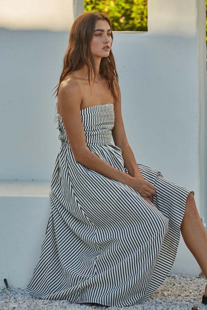 Striped Tube Maxi Dress