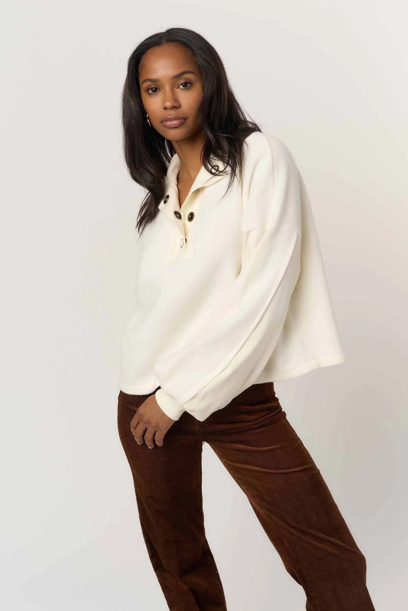 Saturn Fleece Henley Sweatshirt