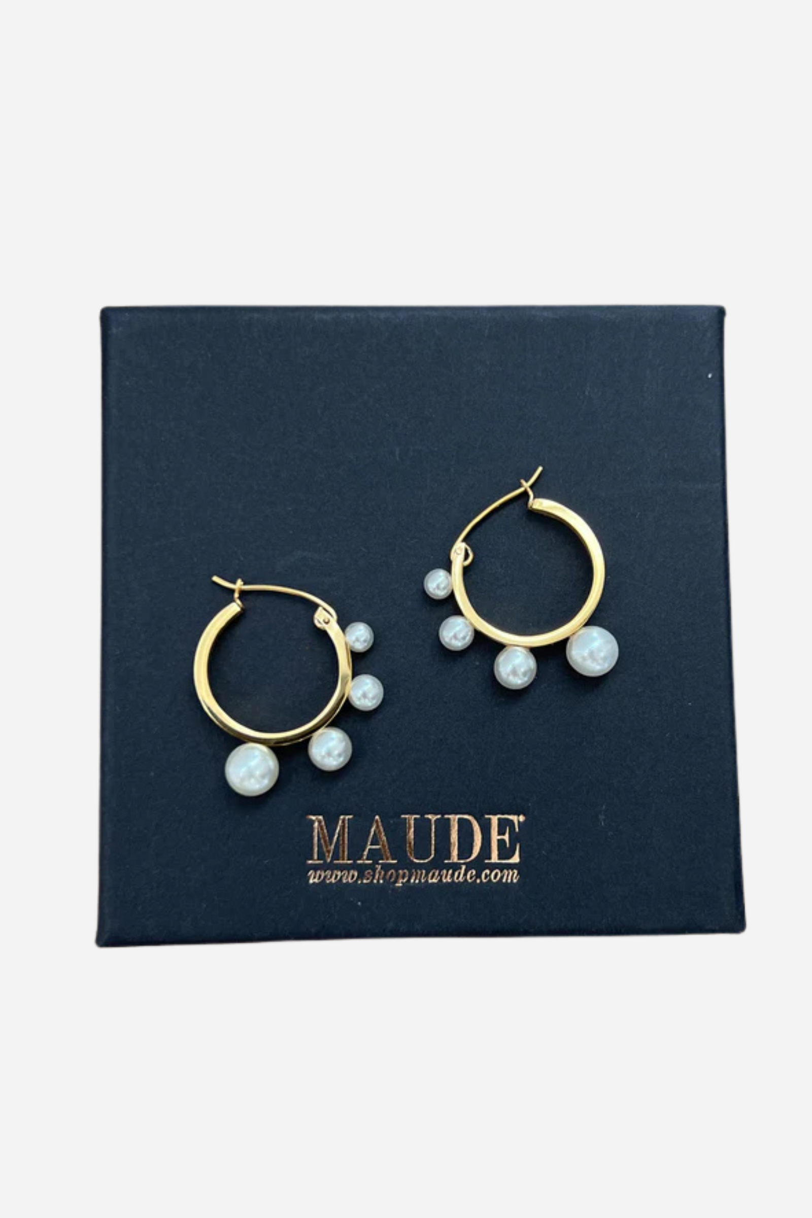 18K Ariel Pearl Hoop Earrings