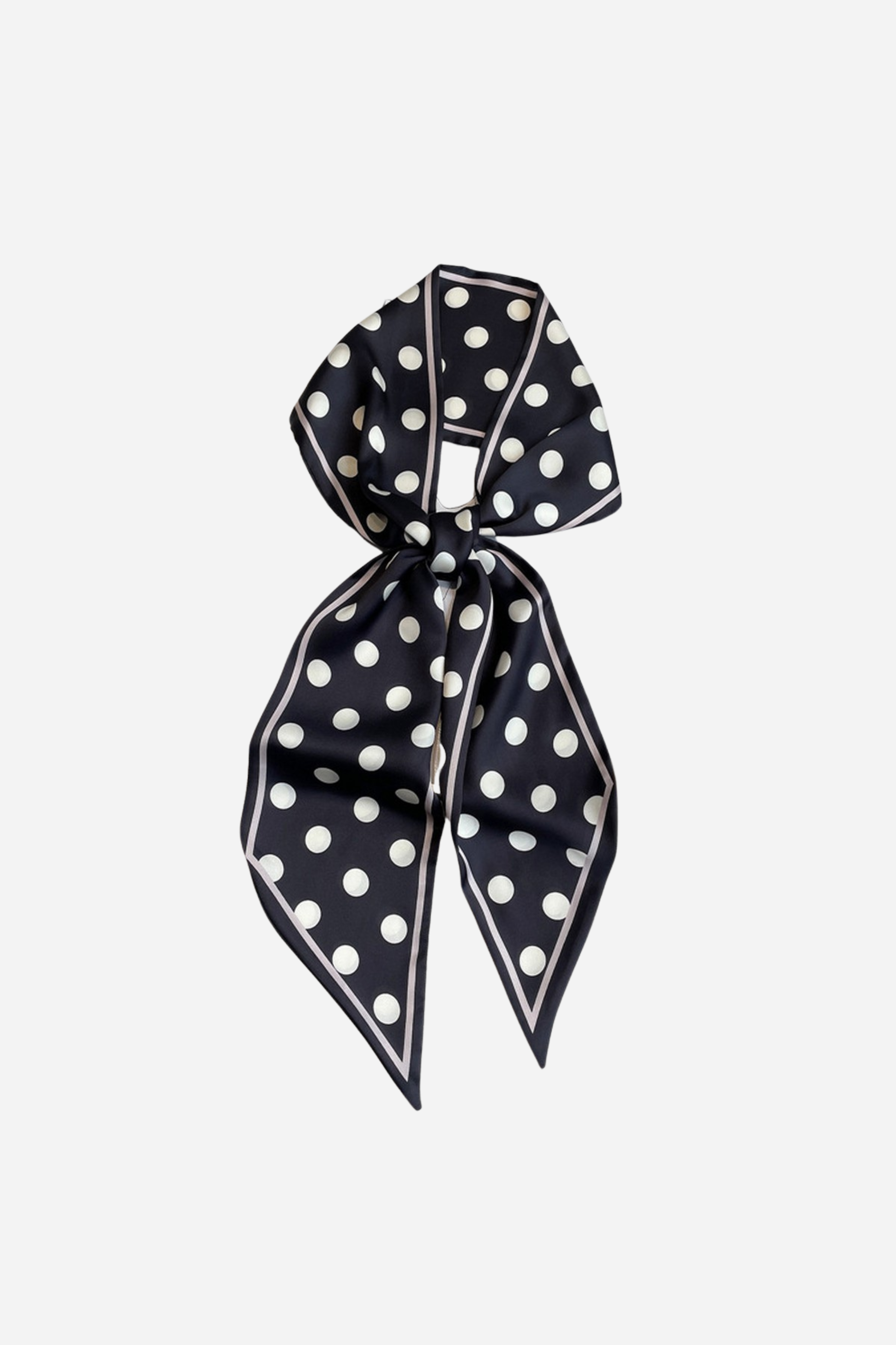 Polka Dot Long Silk Head Scarf