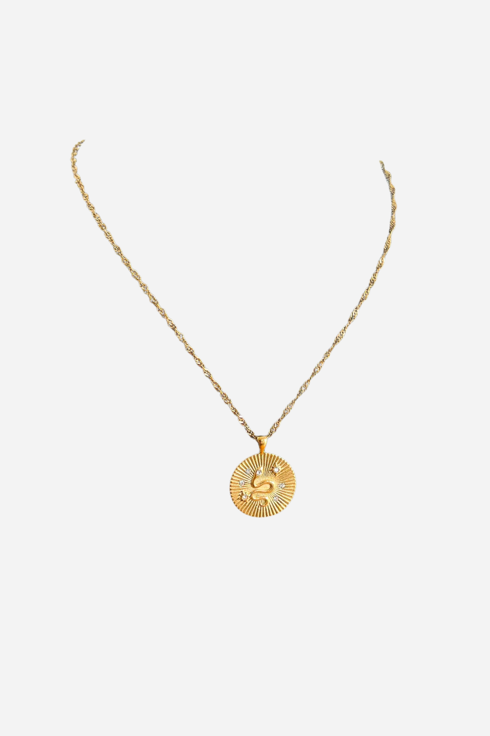 18K Snake Pendant Necklace