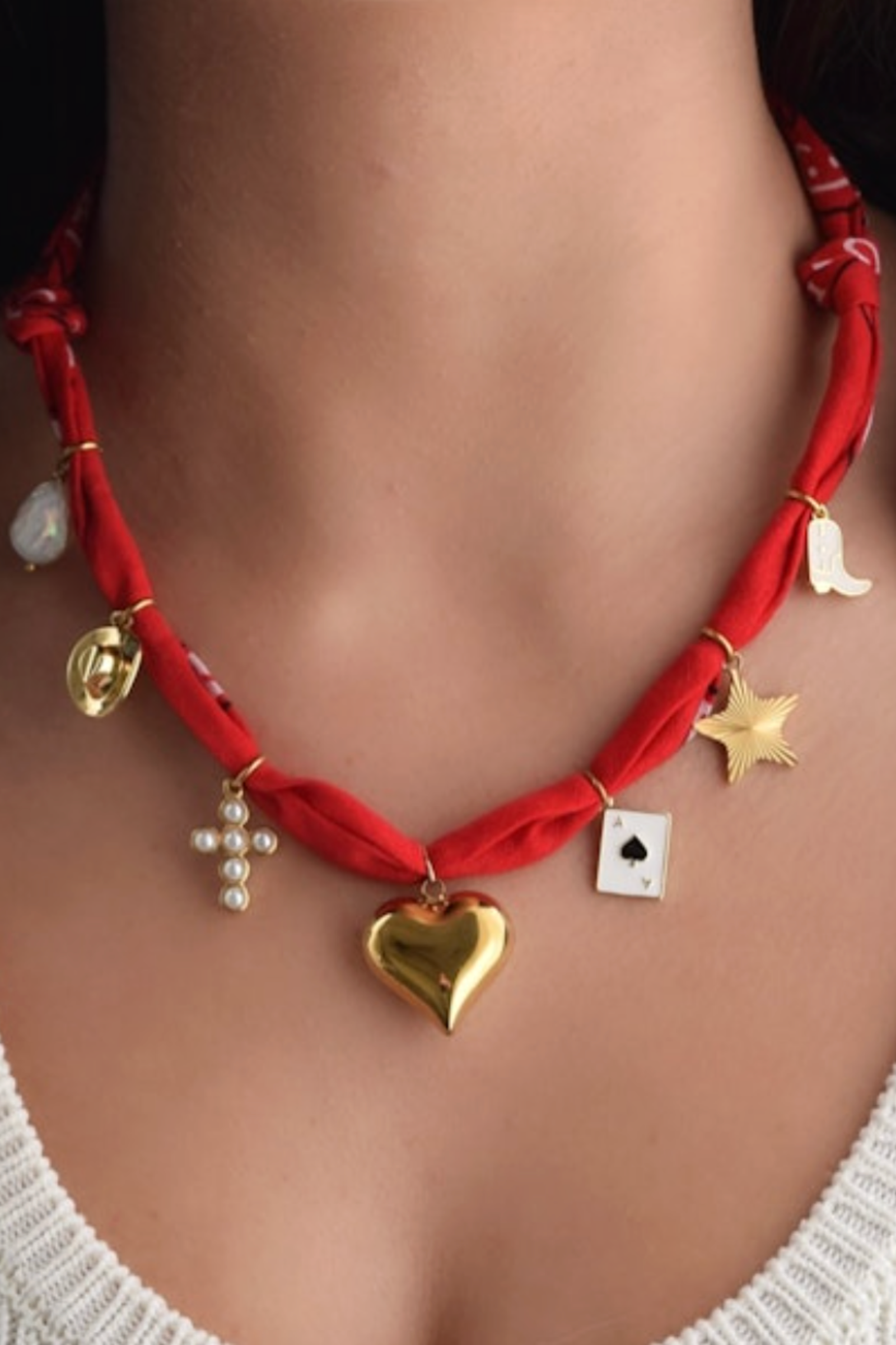 Farrah B Saloon Bandana Charm Necklace