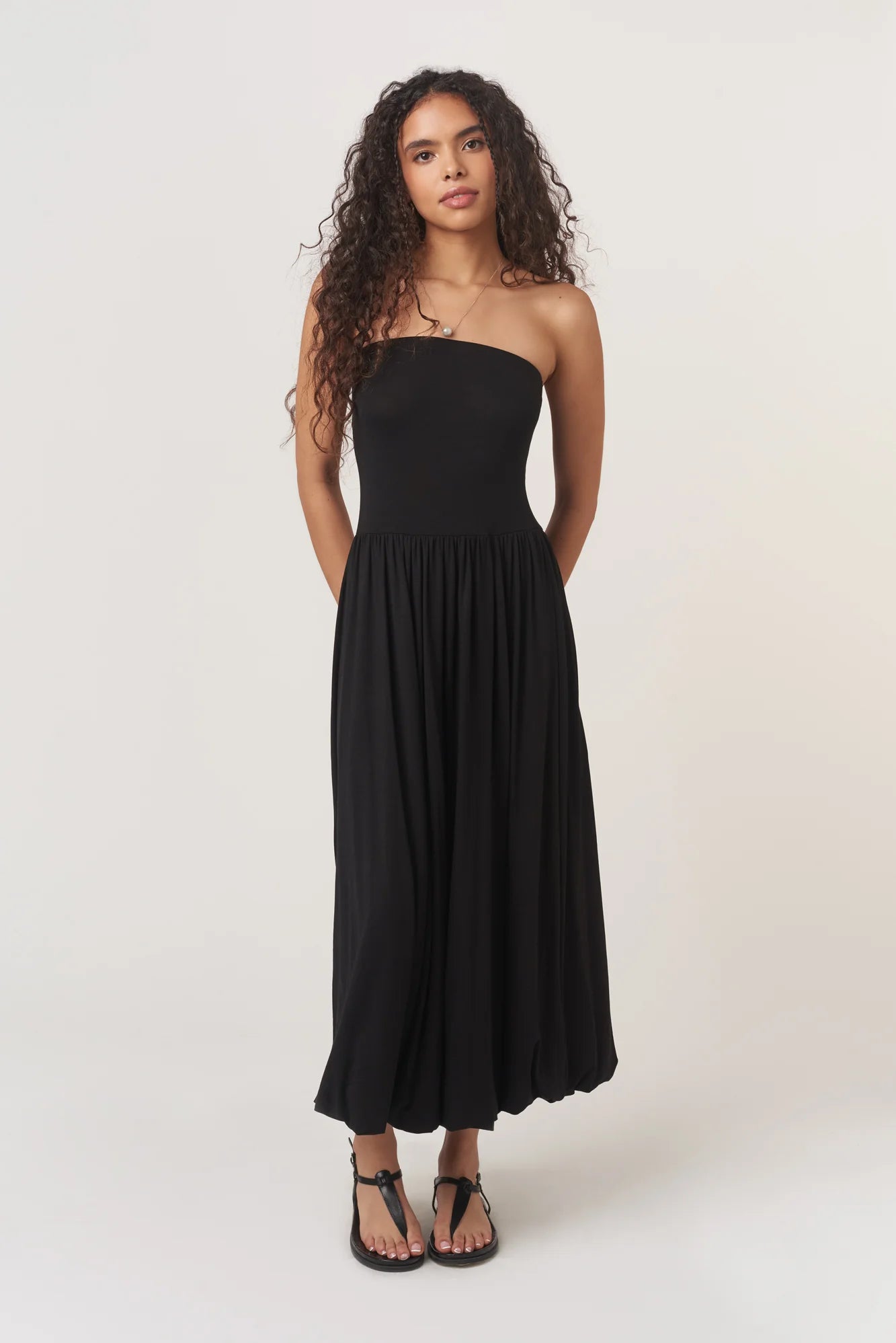 All Nighter Bubble Midi Dress - Black