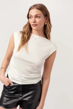 Caspia Ribbed Tank - White