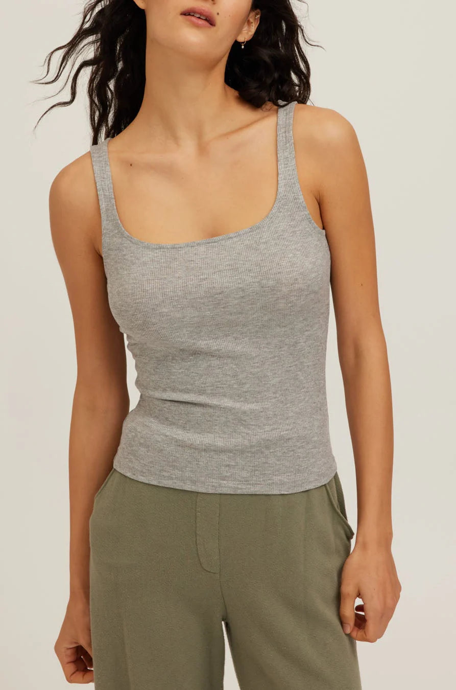 Project Social T - Olsen Scoop Neck Tank - Heather Grey