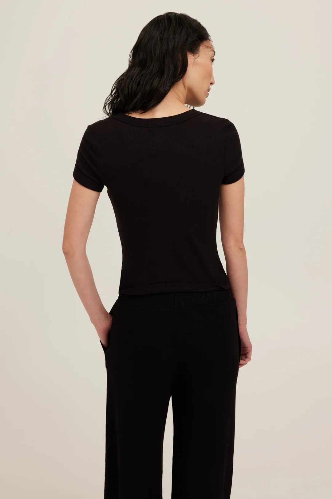 Project Social T- Kota Ribbed Baby Tee - Black