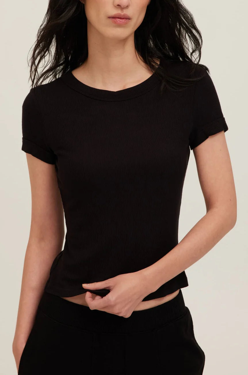 Project Social T- Kota Ribbed Baby Tee - Black